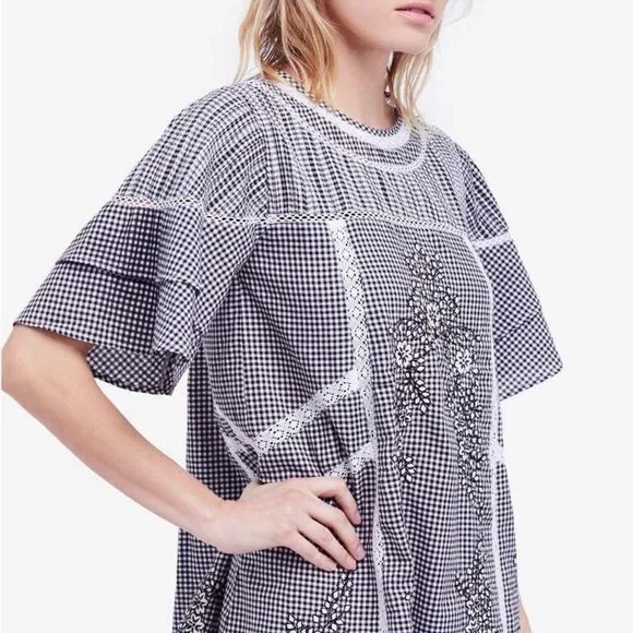 Free People Sunny Day Gingham Dress Size S - Picture 2 of 7